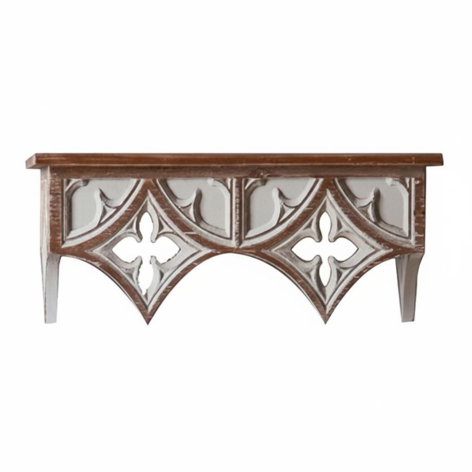 Mensola da Parete Mensola Scaffale Ripiano Decorazione in Legno Massello Stile Country per Mettere Accessori Adatta a Soggiorno Camera Ingresso, 40 Cm