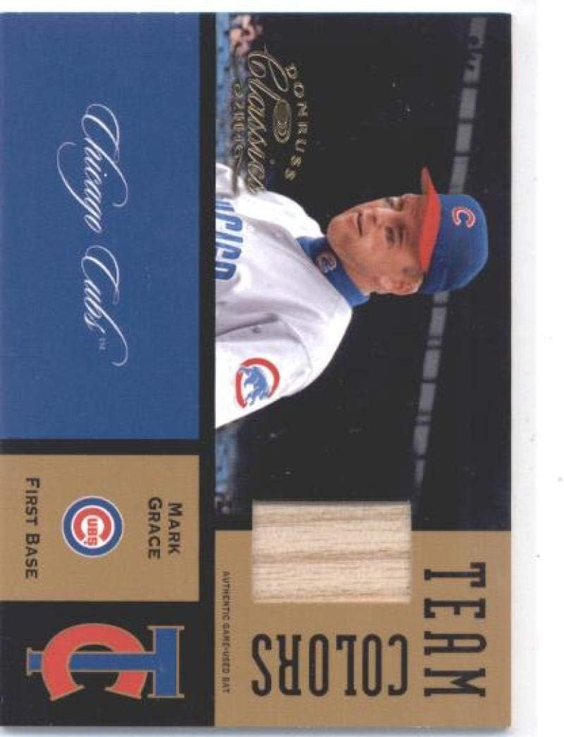 2004 Donruss Classics Team Colors Bat #30 Mark Grace Chicago Cubs MLB Baseball Card (Memorabilia/Game Used) /50 NM-MT