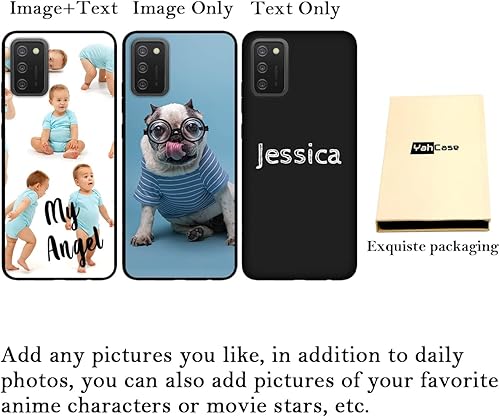 Miniatura 2 de Funda de teléfono personalizada para Samsung Galaxy A03, funda protectora de TPU suave contra arañazos, color negro