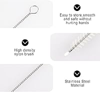 Vista 4 de ZYTC tapas a pruebas de salpicaduras y derrames con sorbetes y cepillos de limpieza, SYNCHKG120998, Blanco, 1