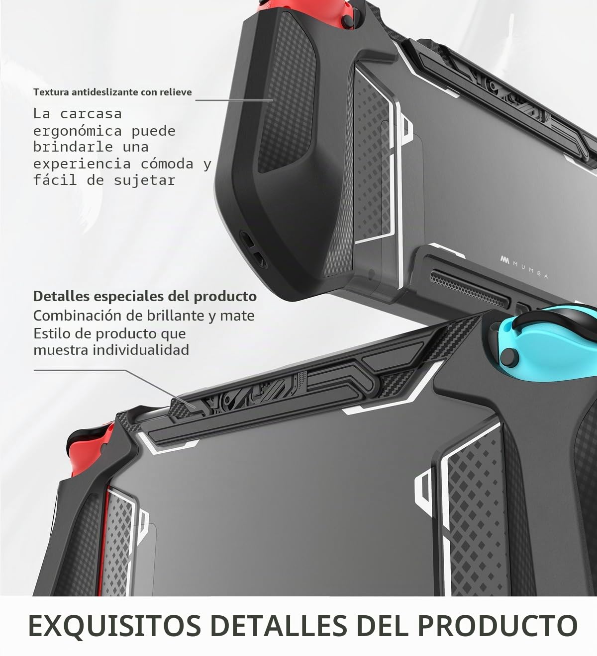 Mumba Funda para Nintendo Switch Cubierta Protectora de Agarre de TPU Accesorio [Serie Blade] Compatible con Consola Nintendo Switch y Controlador Joy-con