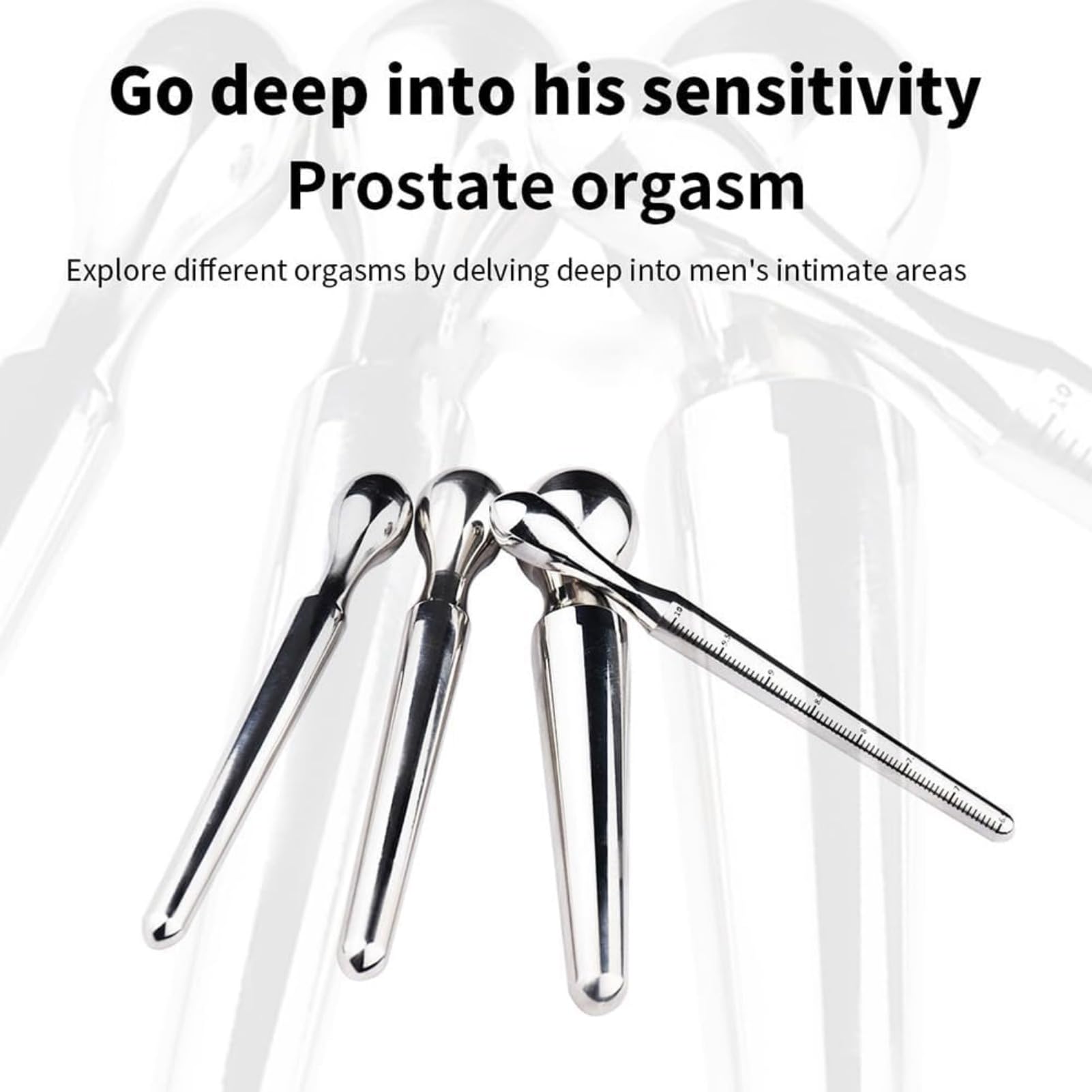 Dilatatore uretrale in acciaio inossidabile - plug per pene per giocattoli sessuali SM - sonda e stimolatore uretrale - catetere uretrale per il massaggio prostatico negli uomini(S)