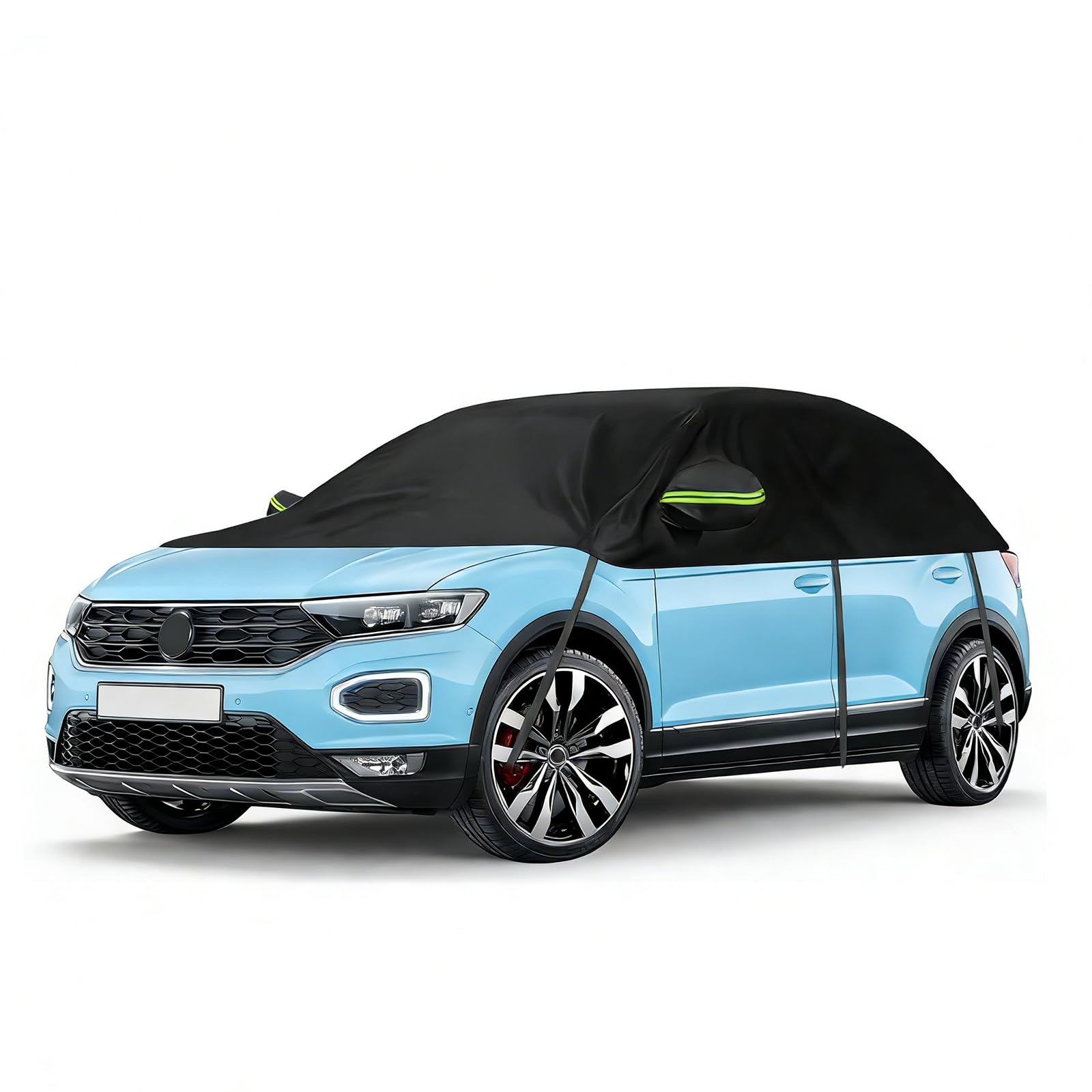 Half Car Cover Replacement for VW Tiguan SWB T-ROC T-Cross Renault Captur, Waterproof Top Roof Half Cover All Weather, Universal Half Garage Windproof Dustproof Snowproof UV Resistant