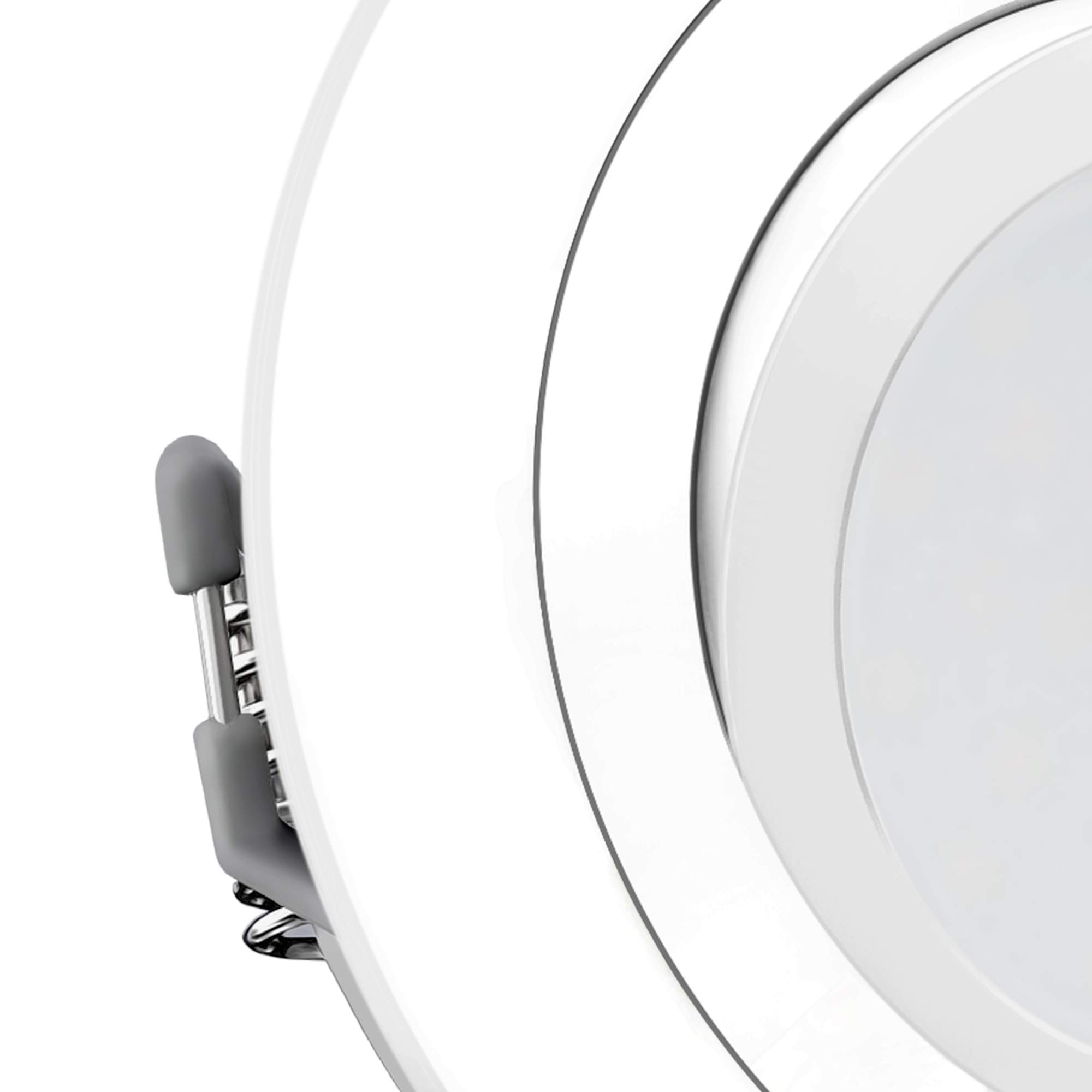 SSC-LUXon RF-2 LED Einbauleuchte 6er Set rund weiß GU10 4W warmweiß | Weiße Downlights im 6er Set rund für Wohnzimmer, Küche & Flur - inkl. milchigen Leuchtmitteln, schwenkbar, kein Trafo nötig