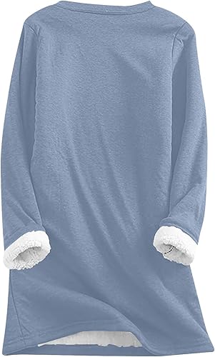 Miniatura 4 de SHOPESSA Sudaderas térmicas para clima frío para mujer, diseño de reno de Navidad, suéter de forro polar acogedor para mujer