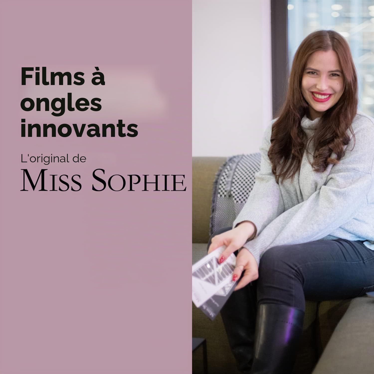 Miss Sophie 's Starter set de films auto-adhésifs pour ongles, autocollants pour ongles en rose baby-boomer et baby-boomer nu, longue tenue, application facile et rapide