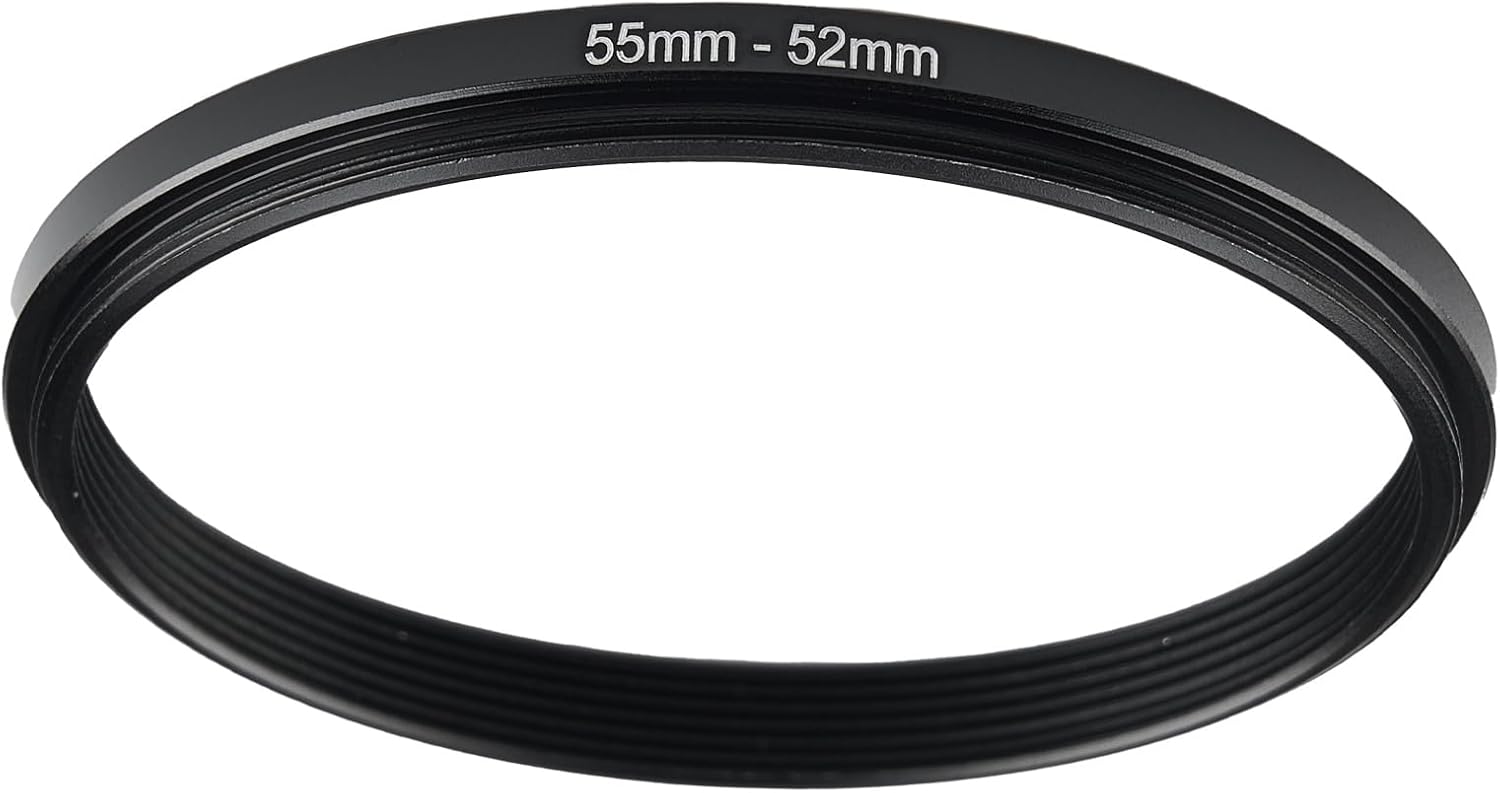 Amazon.com : 55mm to 52mm Step Up Ring Filter Adapter Black Metal Step ...