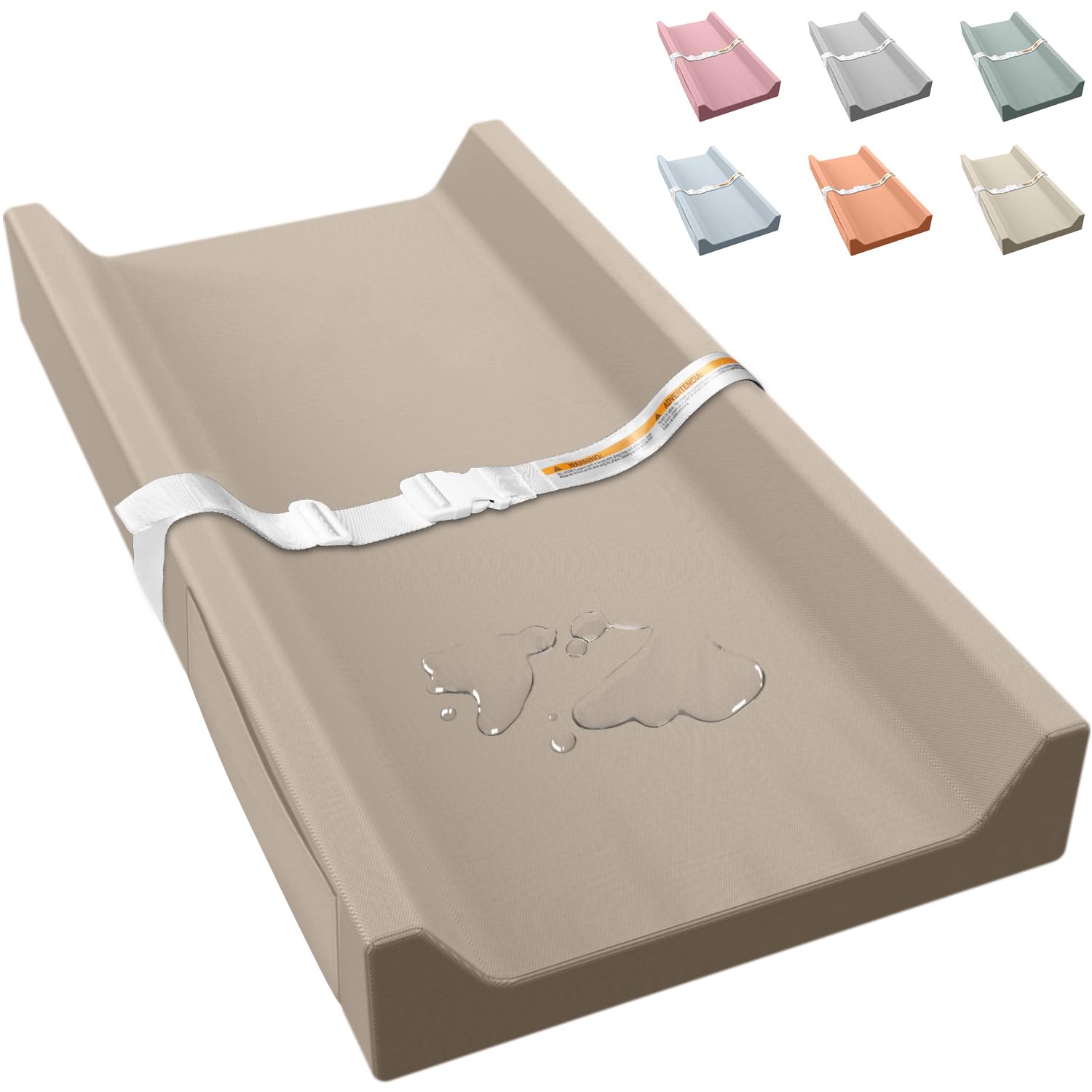 Photo 1 of JVEOO Vegan Leather Baby Changing Pad, Waterproof & Wipeable Soft Diaper Changing Mat 32“ x 16.6" Comfortable Infant Changing Station for Dresser & Table