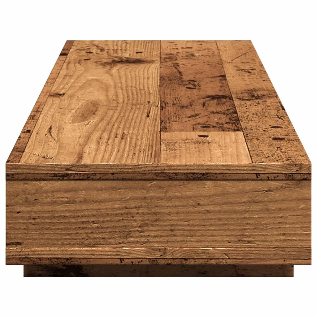 Mangloder - Supporto per monitor, effetto legno anticato, 100 x 27 x 15 cm, per lavorare ergonomicamente in casa e in ufficio, con spazio di archiviazione, gestione dei cavi e capacità di carico