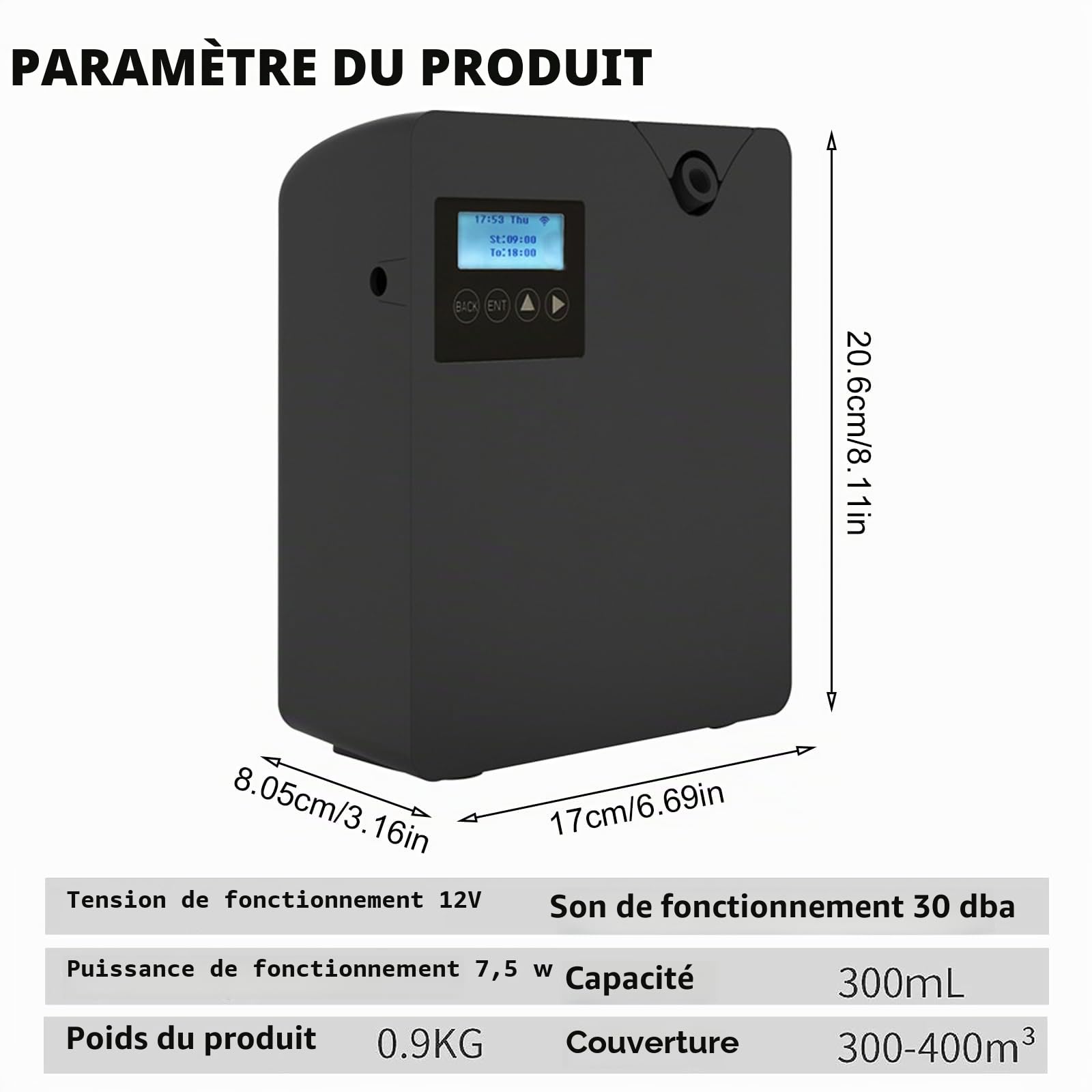 Diffuseur de parfum Smart Scent Air Machine avec technologie nébulizing pour la maison, Bluetooth & WiFi Diffuseur d'aromathérapie Convient pour le hall d'hôtel, le couloir, la chambre à coucher, la