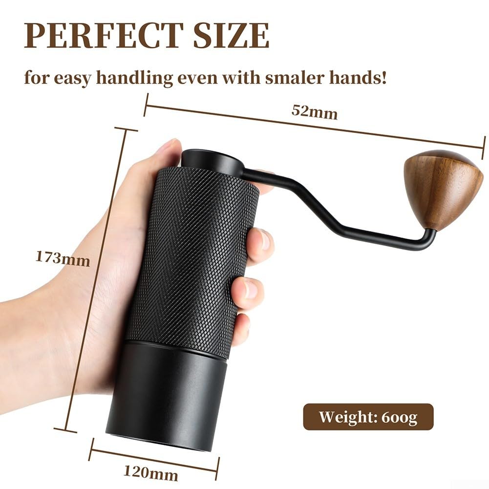 Molinillo de café manual con rebabas cónicas de acero inoxidable, molinillo de mano portátil para espresso para prensa francesa, camping y viajes
