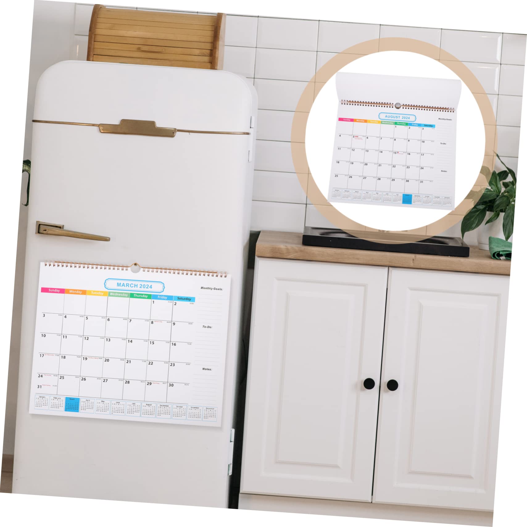 VILLCASE 3piezas Calendario De Pared Mensual Desgarrable Organizador De Citas Familiar Para Hogar Diseño De Notas Espacio Para Objetivos y Tareas Calendario De Meses Cubierta