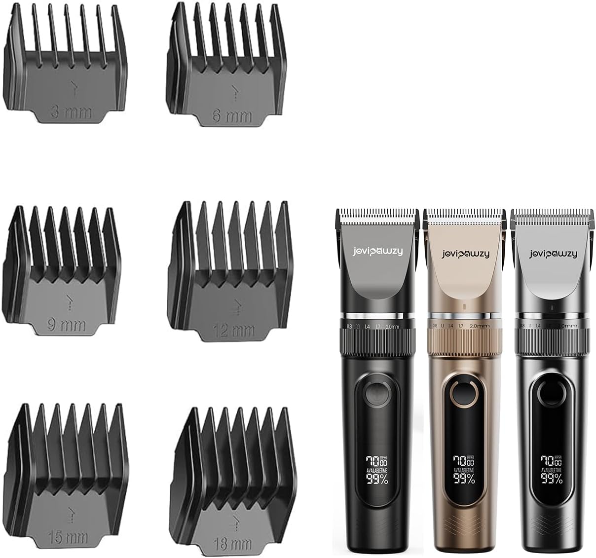 6PCS Attachment Guide Comb Guards Pet Clippers (3-6-9-12-15-18mm)