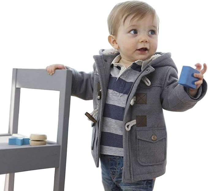 Eshoono Unisex Baby Fleece Hooded Jacket Outerwear Duffle