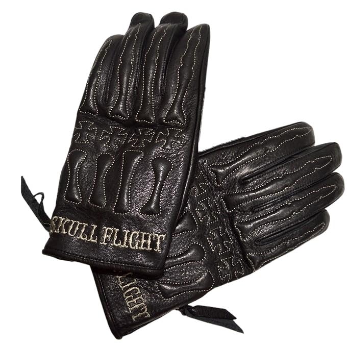 スカルフライト　グローブ　M SKULL FLIGHT スカルフライトMサイズ レザーグローブ