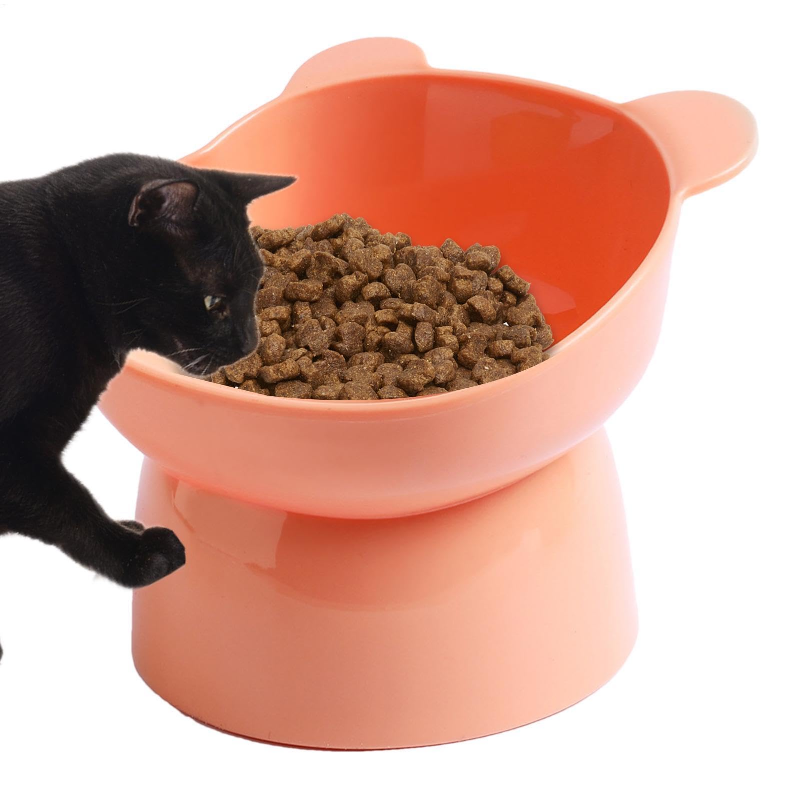 Slanted Elevated Dog Bowl - Raised Cat Bowl, Tilted Pet Food and Water Dish | Raised Anti Tipping Bowls Flat Faced Dogs, Dishwasher Safe Feeder with Stand for Large Dogs Cats, Puppies