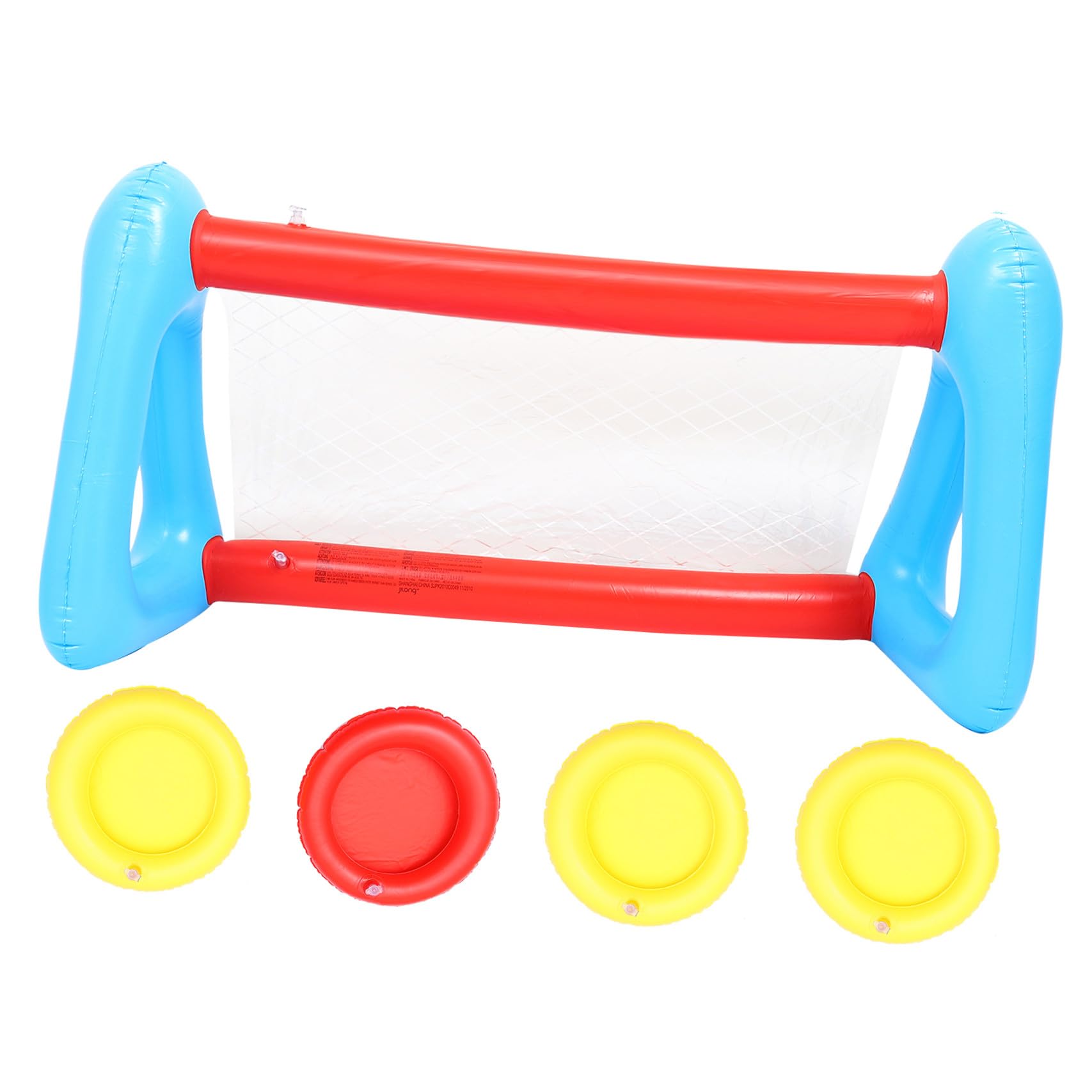 ibasenice Juego de Voleibol Inflable para Piscina con Red y Balones, Set de 4 Piezas en PVC Adecuado para Verano y Juegos Acuáticos Familiares
