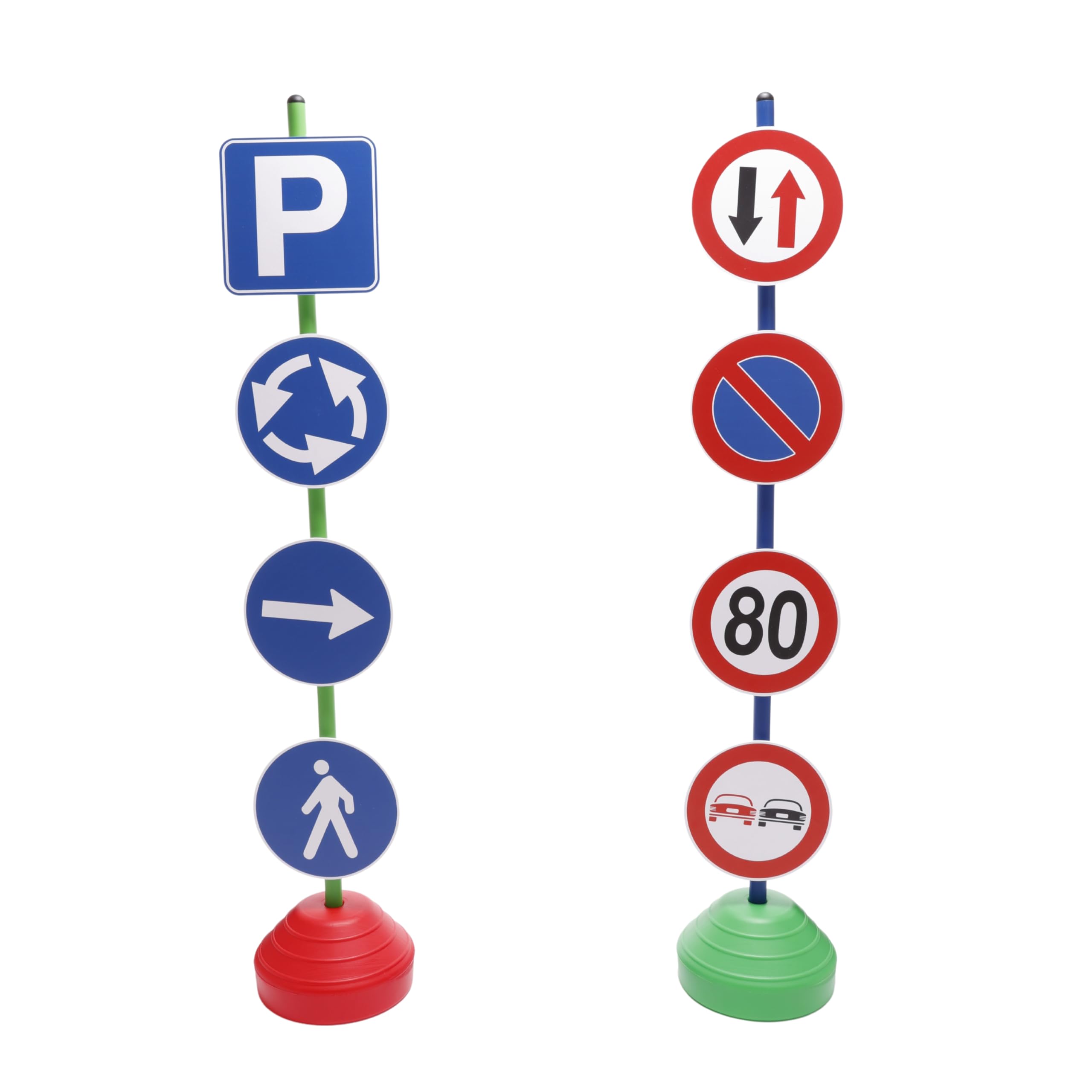Set 24 Segnali Stradali Educativi per Bambini con Base in Plastica Durevole | Cartelli Traffico Educazione Stradale per Bambini, Aste 120 cm, Ideali per Apprendimento Sicurezza Stradale, Interno/Esterno