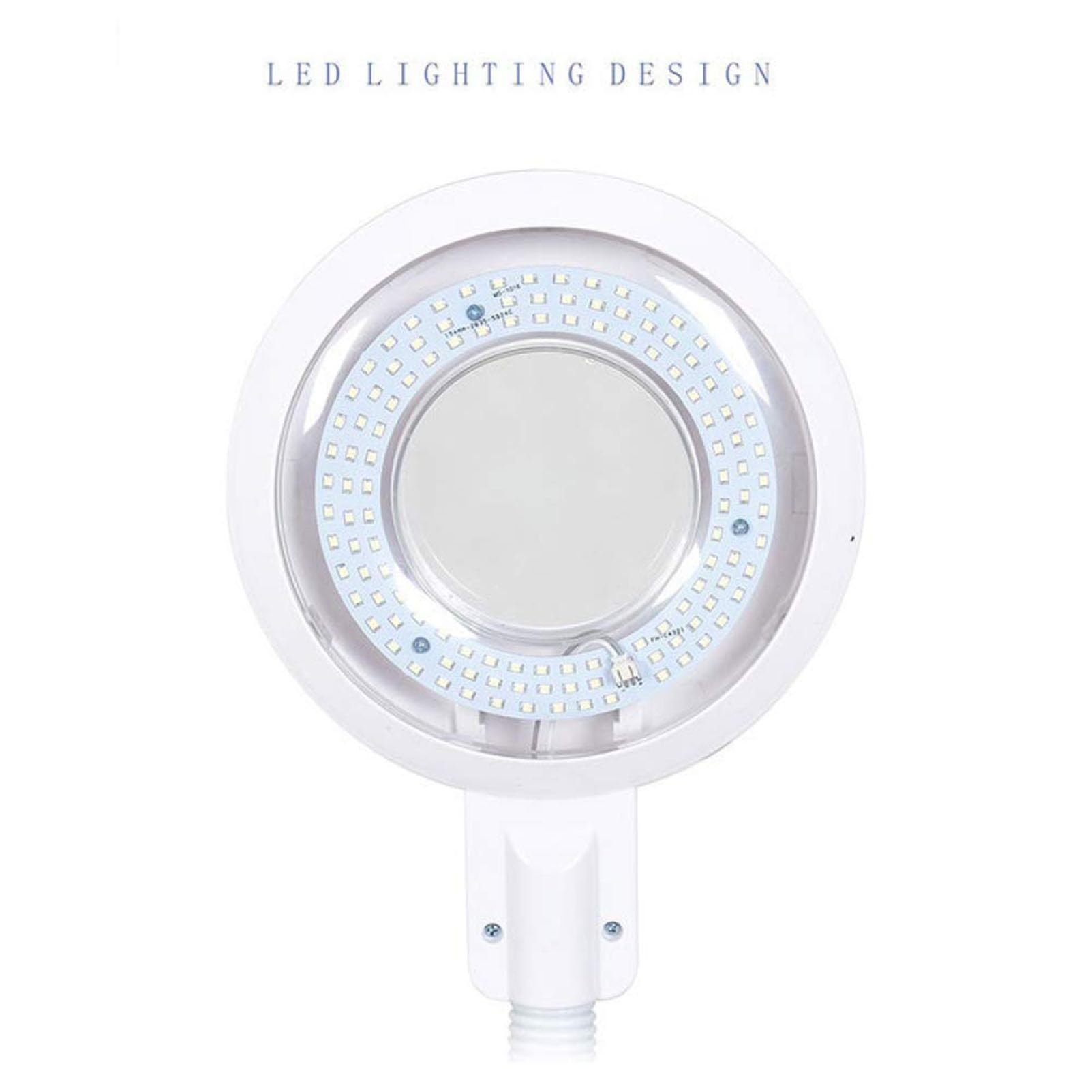 Lampada da Terra con ingrandimento Verticale a LED, Lampada di Bellezza, Lampada da Lettura a Collo di Cigno Regolabile in Altezza Lampada da Lettura con Lente d'Ingrandimento a LED Regolabile