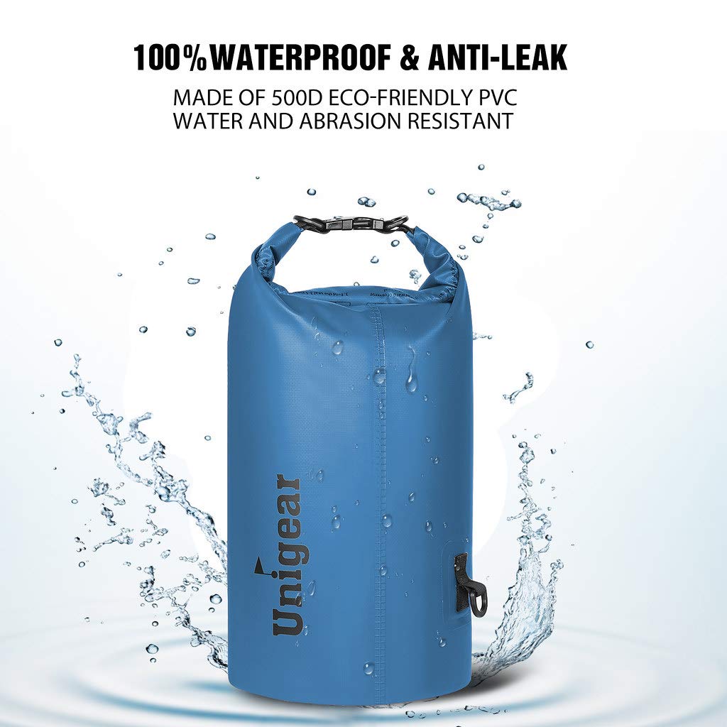 Unigear Borsa Impermeabile (2L/5L/10L/20L/30L/40L/55L) per Attività all'Aria Aperta e Sport Acquatici, Campeggio, Kayak, Pesca, con Custodia Impermeabile per Cellulare