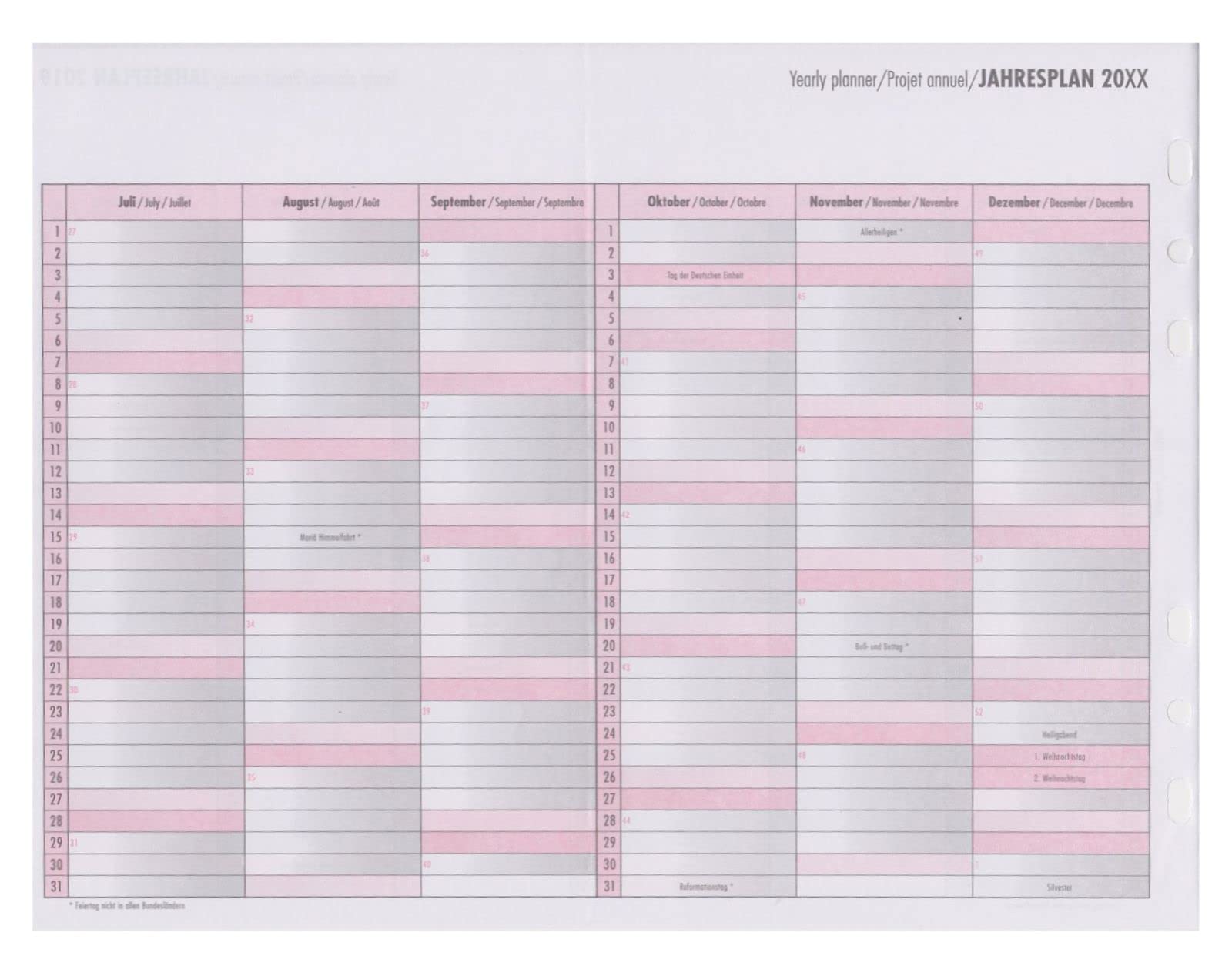 BIND B550326 Kalendereinlage für Tageskalender A5, Timer Einlage für Kalender Jahr 2026, 1 Tag / 1 Seite, Terminkalender mit System, Kalendarium für bind Systemplaner und Standard Timeplaner