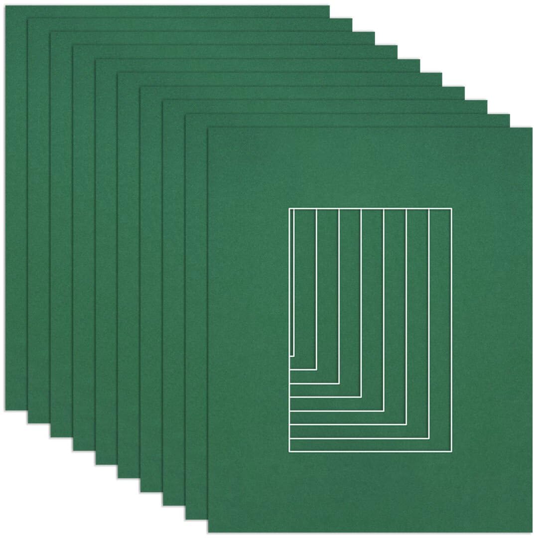 Procut Global 10x8" Emerald Picture Mounts to Fit 6x4" Aperture - Precision Cut Cardboard Photo Mount - Ideal for Frames, Prints, Artwork & Certificates - Sizes & Colours Available - 10 Pack — image 1