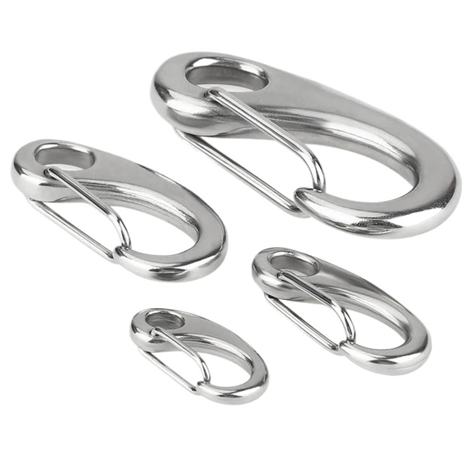Moschettone a molla multifunzionale a forma di uovo in acciaio inossidabile 316 Moschettone for cintura da campeggio for escursionismo marino Gancio a sgancio rapido ﻿(100mm)