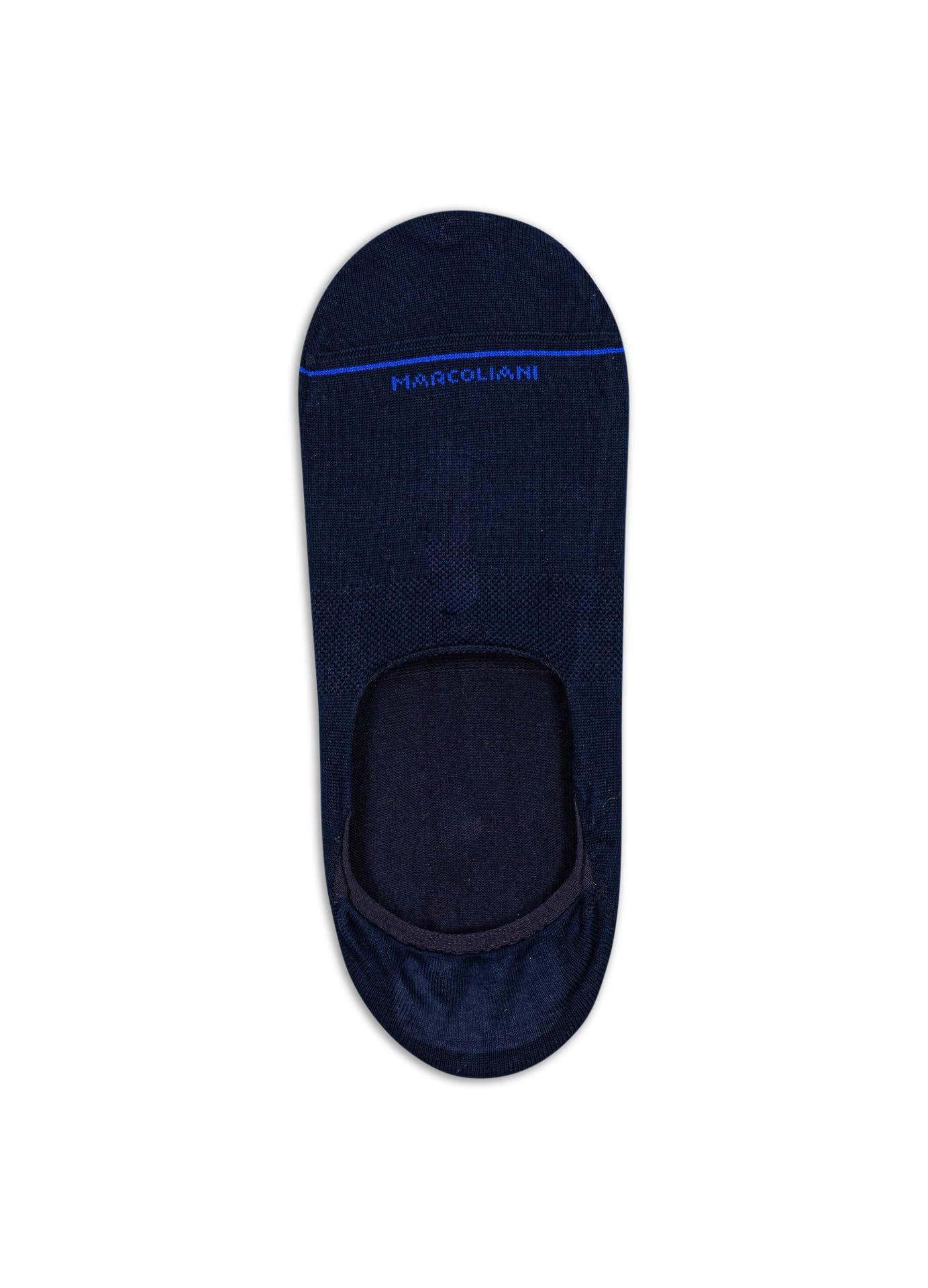 Marcoliani Men's Pima Cotton Solid Invisible Touch Sock Liners, Navy