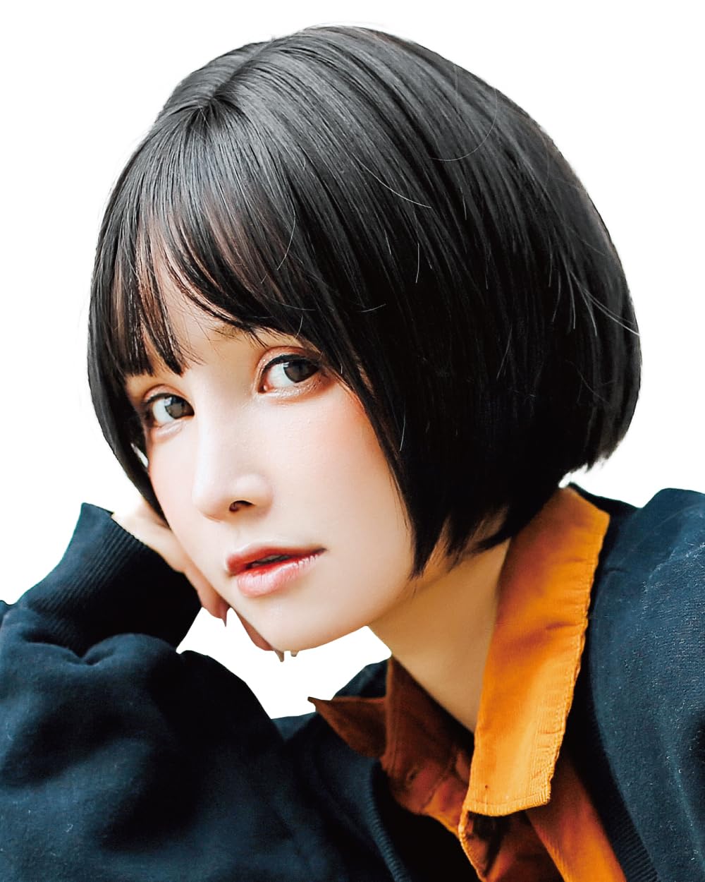 人毛フルウイッグ◆ショートストレート◆自然茶◆かつら Amazon.co.jp: ウィッグ ショート ボブ 茶色 茶 レディース フル