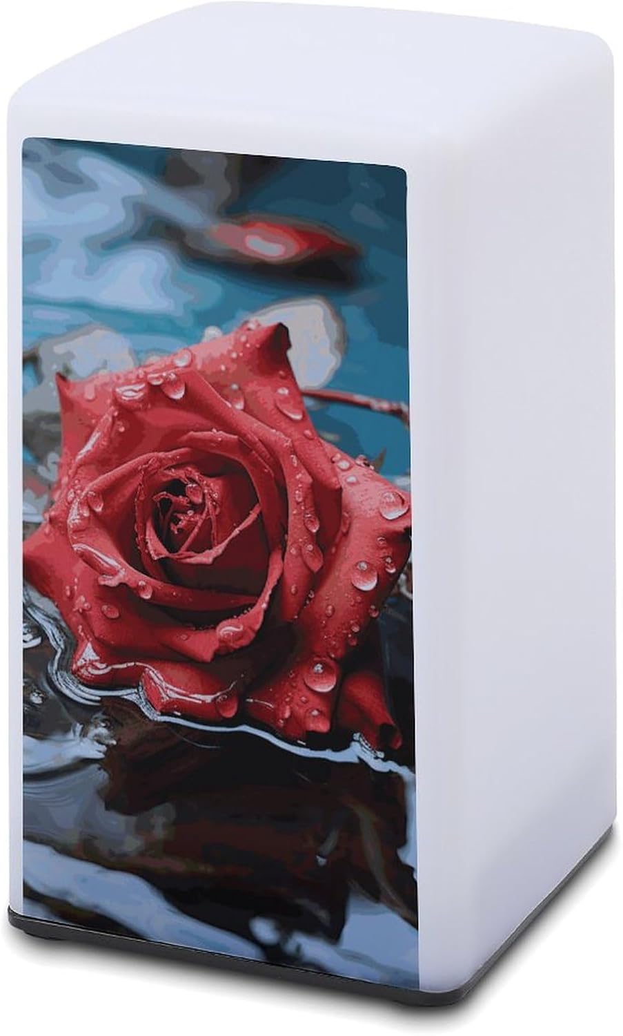 Desk Lamp Table Lamp with 2 Lighting Modes Battery Operated Red Rose in Water Reading Lamp for Bedroom Nightstand