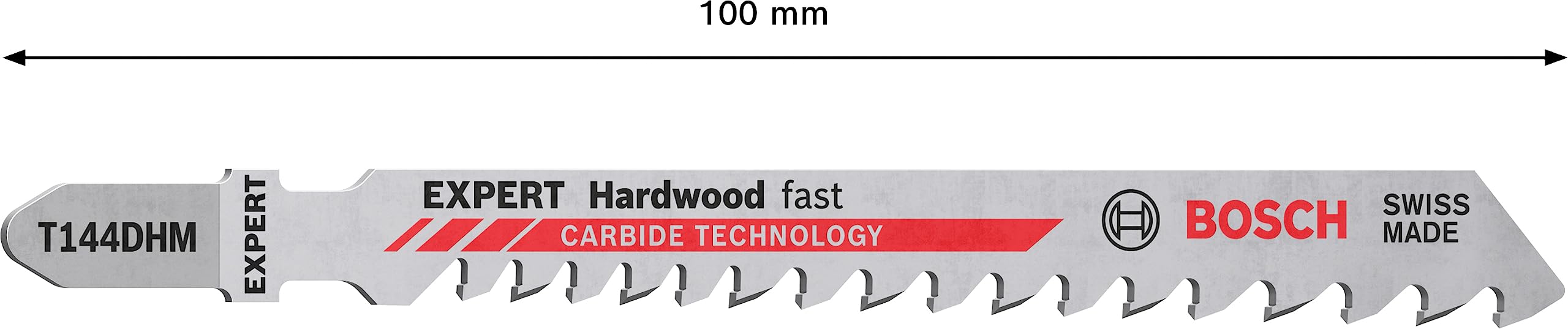 Bosch 3x Brzeszczot do wyrzynarki EXPERT Hardwood fast T144DHM (do Twarde drewno, Plastikowe drewno WPC, Długość 100 mm, Professional Akcesoria Wyrzynarka)