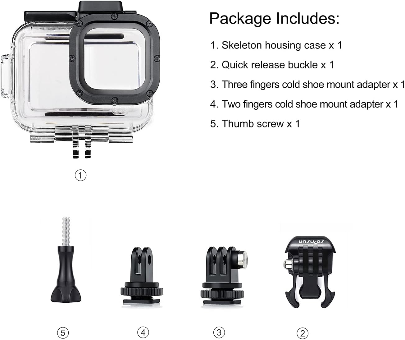 SOONSUN Skeleton Protective Housing Case for GoPro Hero 13/12 / 11/10 / 9 Black, Side Open Housing Shell with Skeleton Backdoor for Improved Audio Capture and Easy Access to Camera's Touch Screen