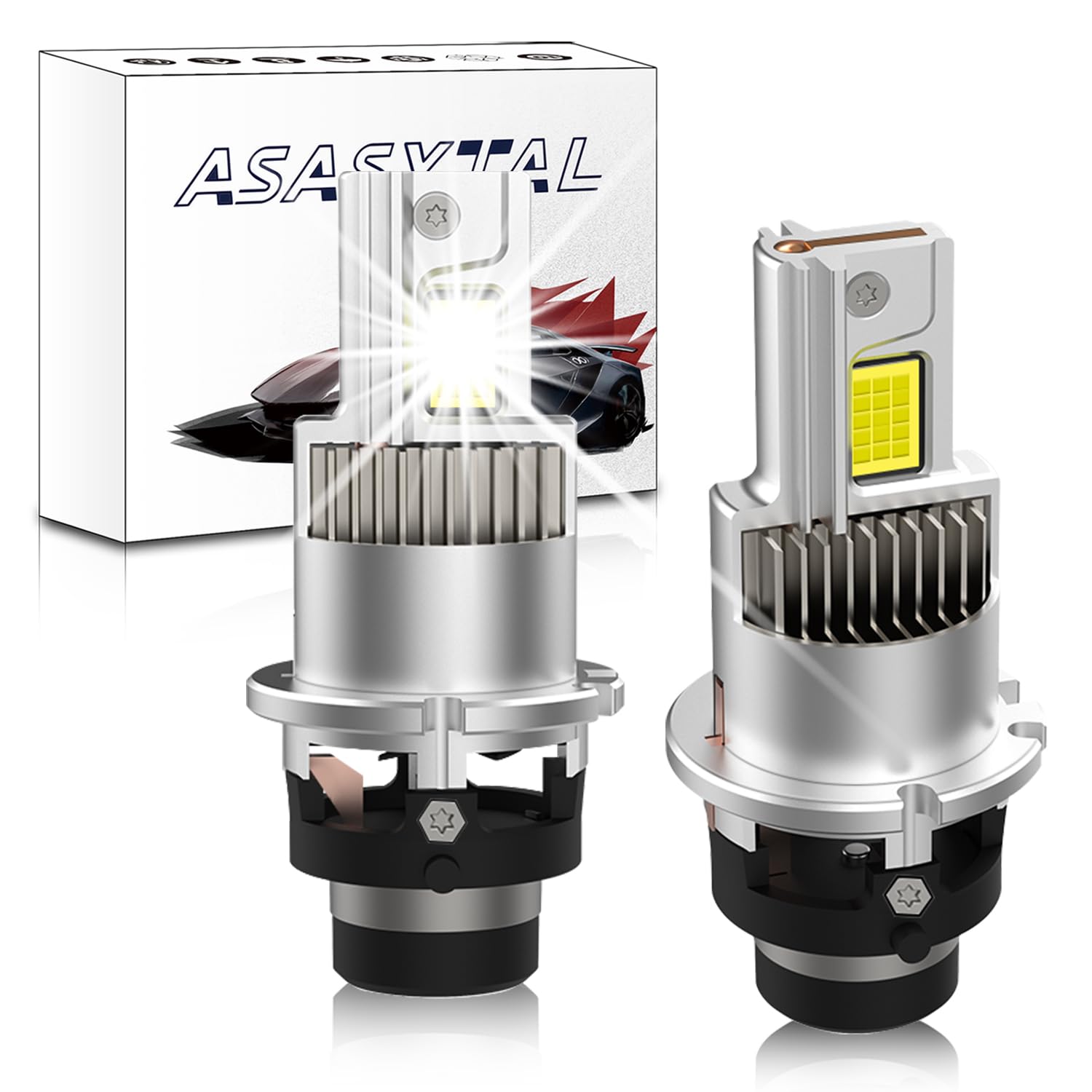 D2R Ampoules de Phare LED 35W, 5500LM 6000K Blanc Pur, Conversion Xénon HID Kit de Croisement Feux/Route, 1 Paire