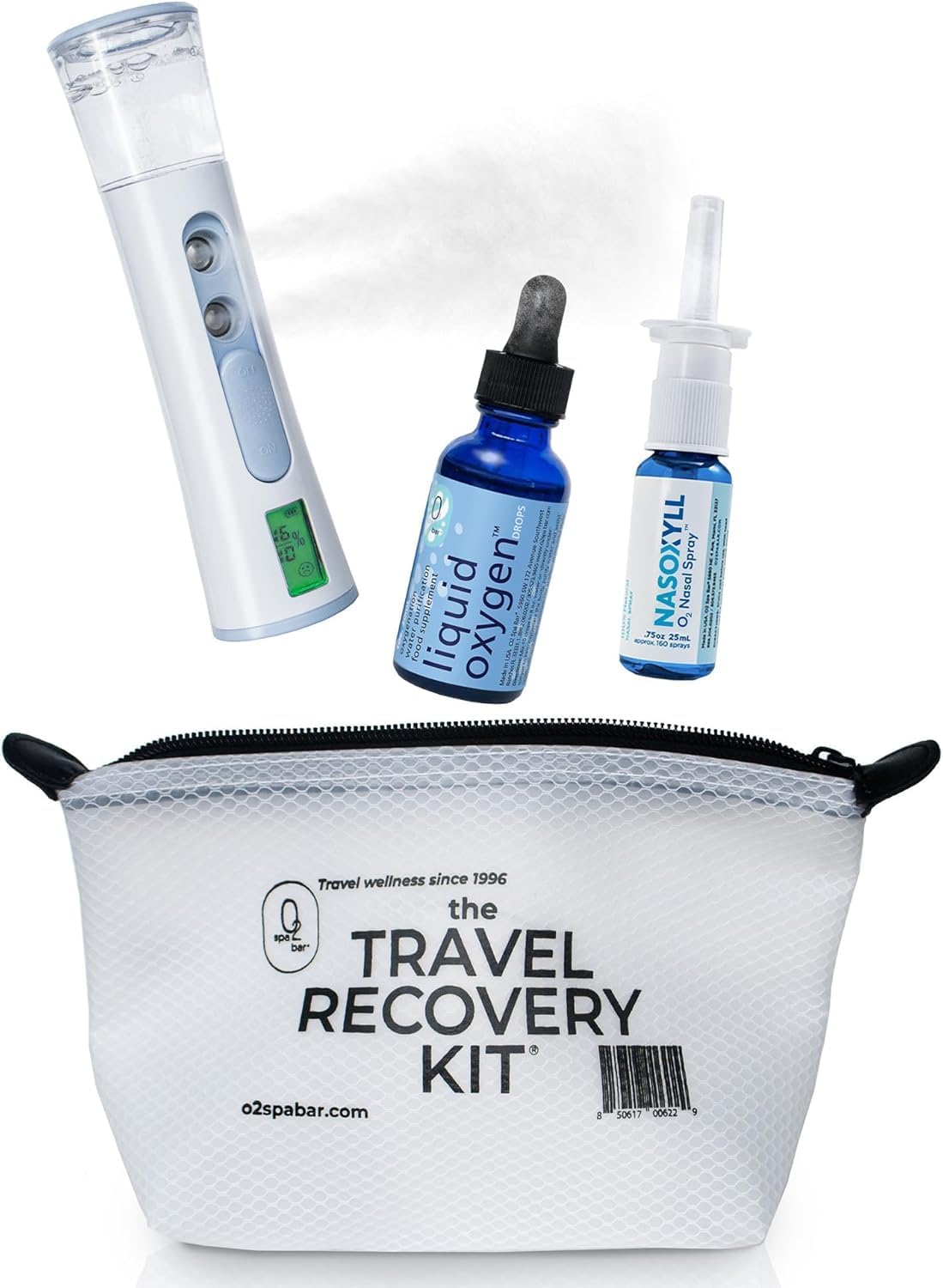 the Travel Recovery Kit, Healing & Wellness Set, Liquid Oxygen Drops for Immune Support and Clarity. Nasal Spray for Better Breathing and Airflow, Nebulizer to Moisture Lock-in Hydration & Nutrients