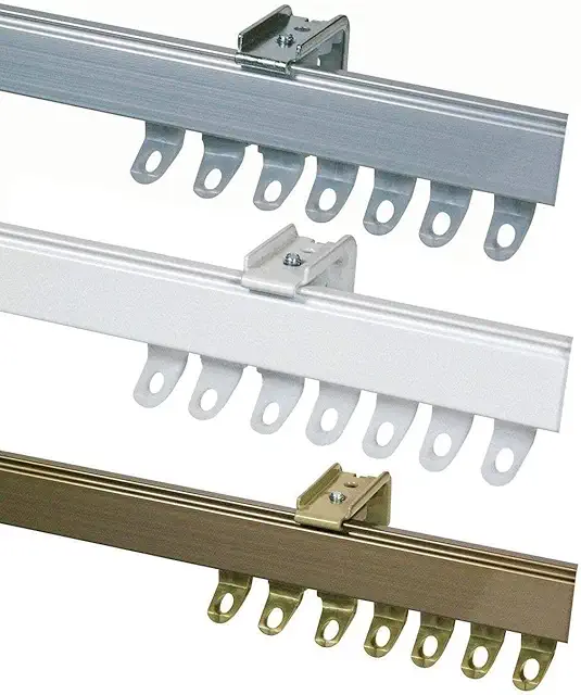 White Aluminium Heavy Duty Bendable Curtain Track Rail Set - 350cm