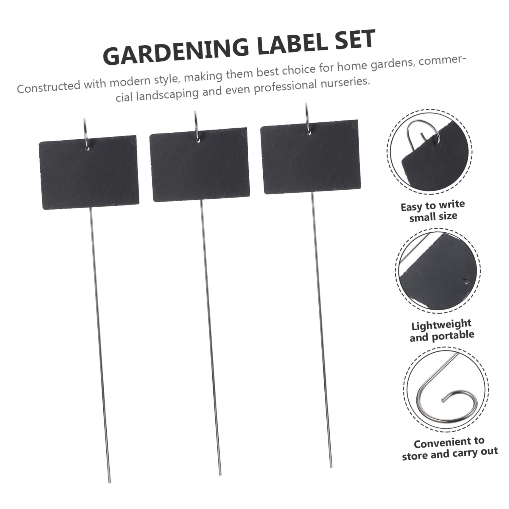 ibasenice Teiliges Gartenschild Schiefer und Wetterfeste Pflanzenstecker mit Stein Pinsel Wiederbeschreibbar für Topfpflanzen Gartenbeete und Gewächshäuser Leicht und Vielseitig Einsetzbar
