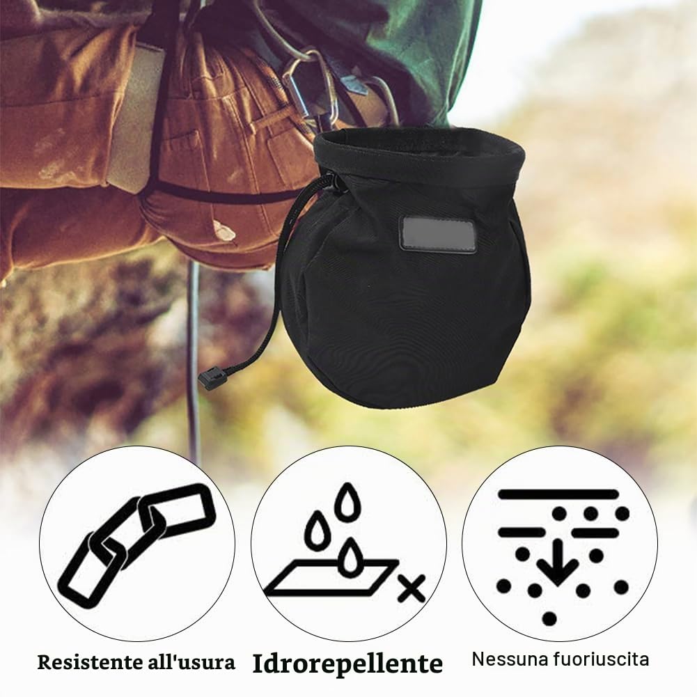 Sacca da Arrampicata per Chalkbag,Chalk Bag per Arrampicata,Borsa Gesso per Arrampicata,Sacchetto Magnesite Arrampicata,Chalk Bag,Porta Magnesite,zum Sportklettern, Gymnastik, Gewichtheben