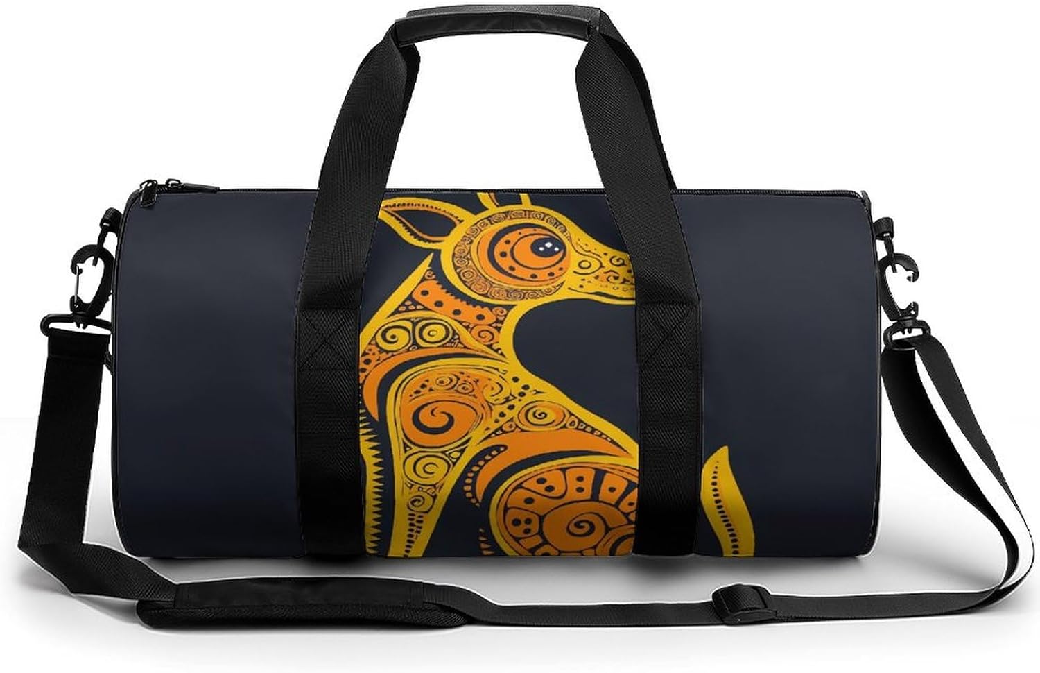 Orange Dog Sport Gym Duffle Travel Bag for Women Men Overnight Weekender Bag with Shoe Compartment,Wet Pocket
