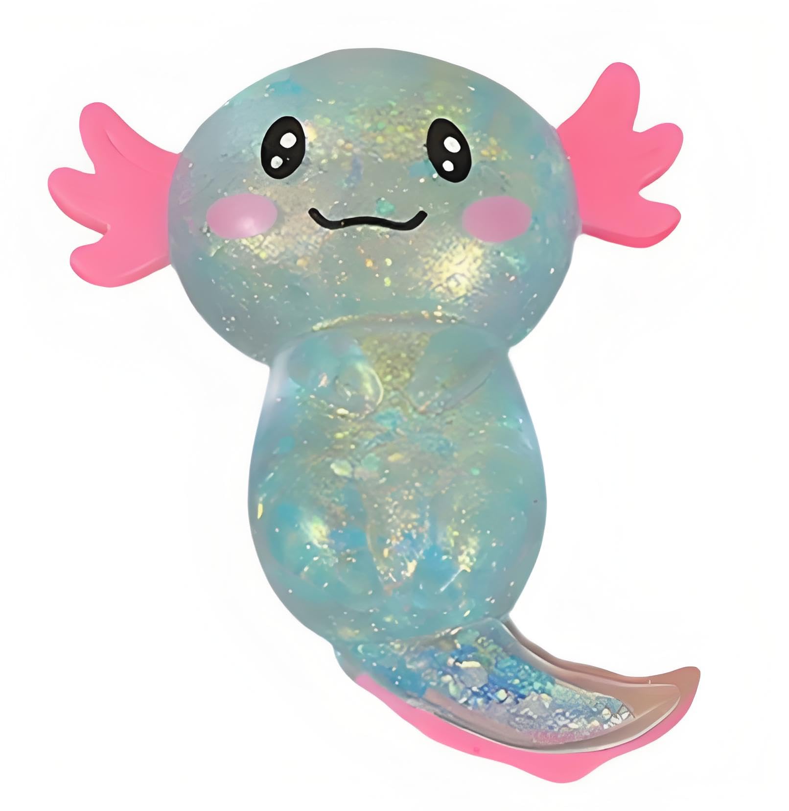 1 Piece Axolotl Squishy Toy, Soft Silicone Material Squishy Fidget Toys(8x10cm), Cheap Squishies Stress Relief Toy with Multiple Color Options (BLUE)