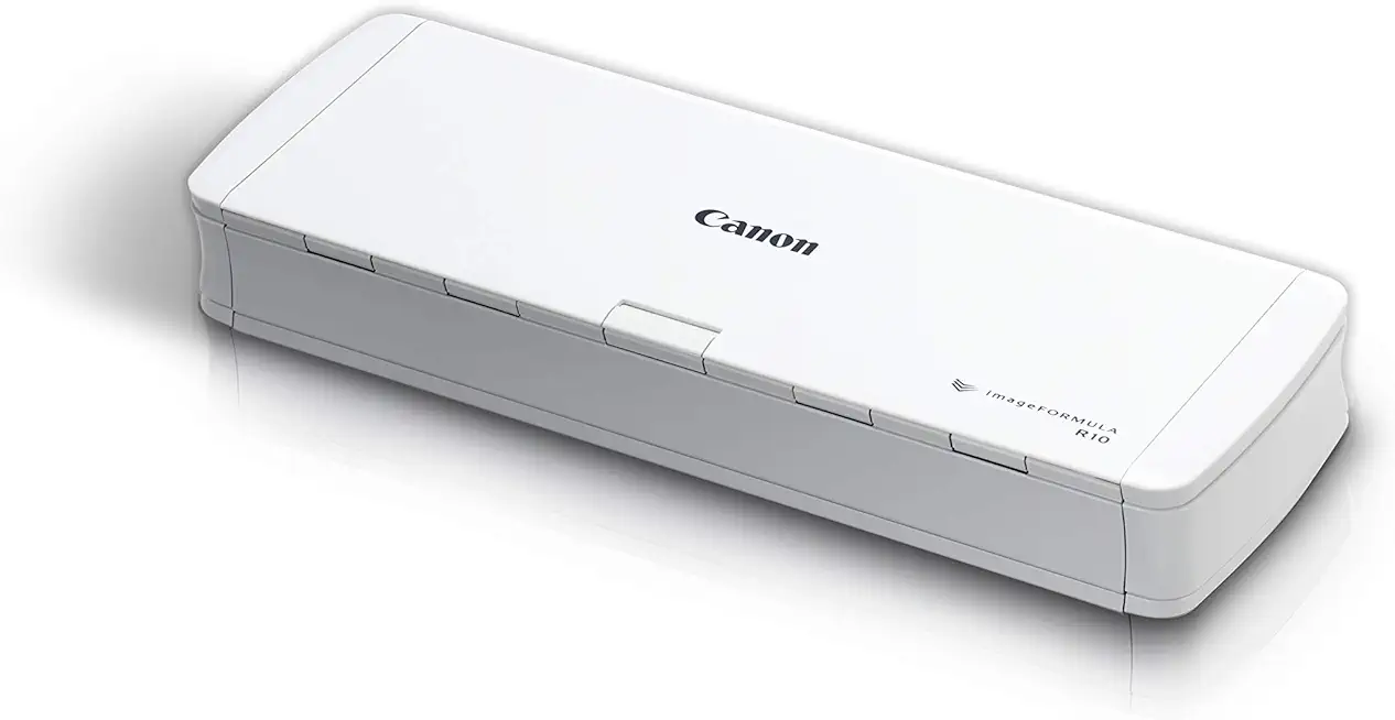 Canon imageFORMULA R10 - Portable Document Scanner, USB Powered, Duplex Scanning, Document Feeder, Easy Setup, Convenient, Perfect for Mobile Users ENERGY STAR