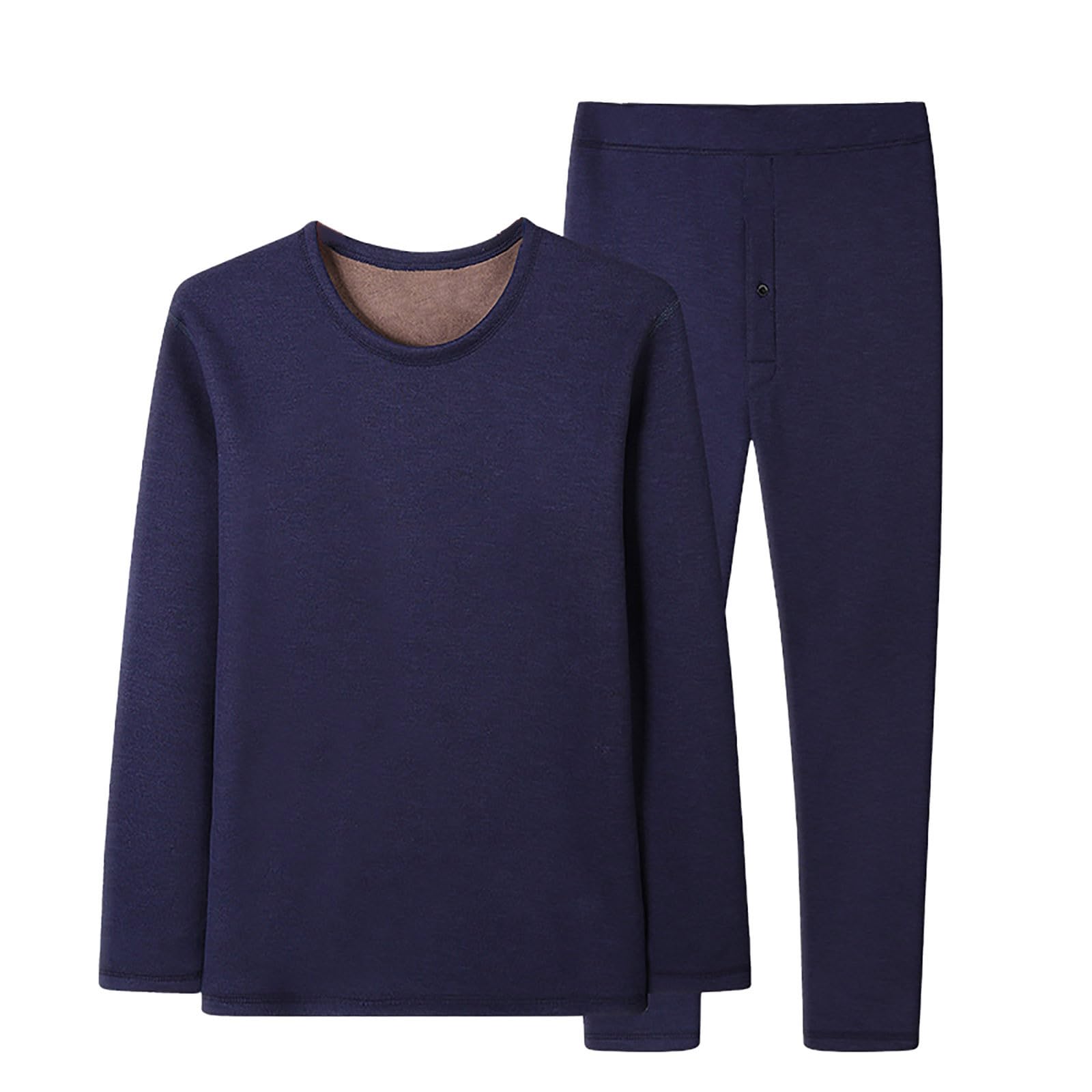 Skiunterwäsche Herren Lange Thermounterhose Thermo Unterwäsche Set Winter Warme Slim Skiunterwäsche Innenfleece Dicke Funktionsunterwäsche Atmungsaktiv Thermoanzug Rundhals Thermo Leggings