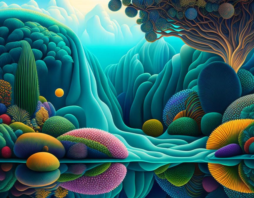 Toile murale Meechi dégradés de végétation, impression fine art 50x70