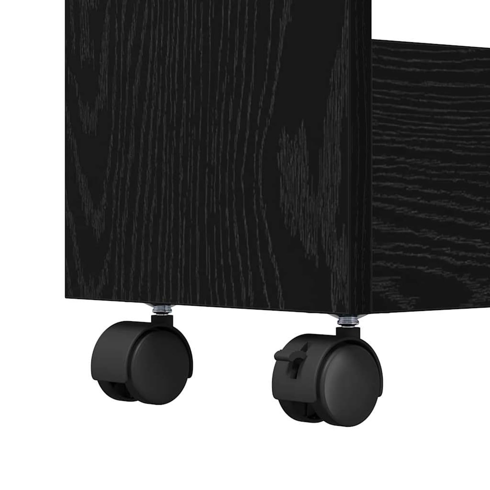 Geecher Carrello di Stoccaggio Stretto, Mobile da Cucina con Ruote e Freni, 60 x 22 x 80 cm, in Legno Multistrato Rovere Nero, per Cucine Piccole e Stanze di Servizio