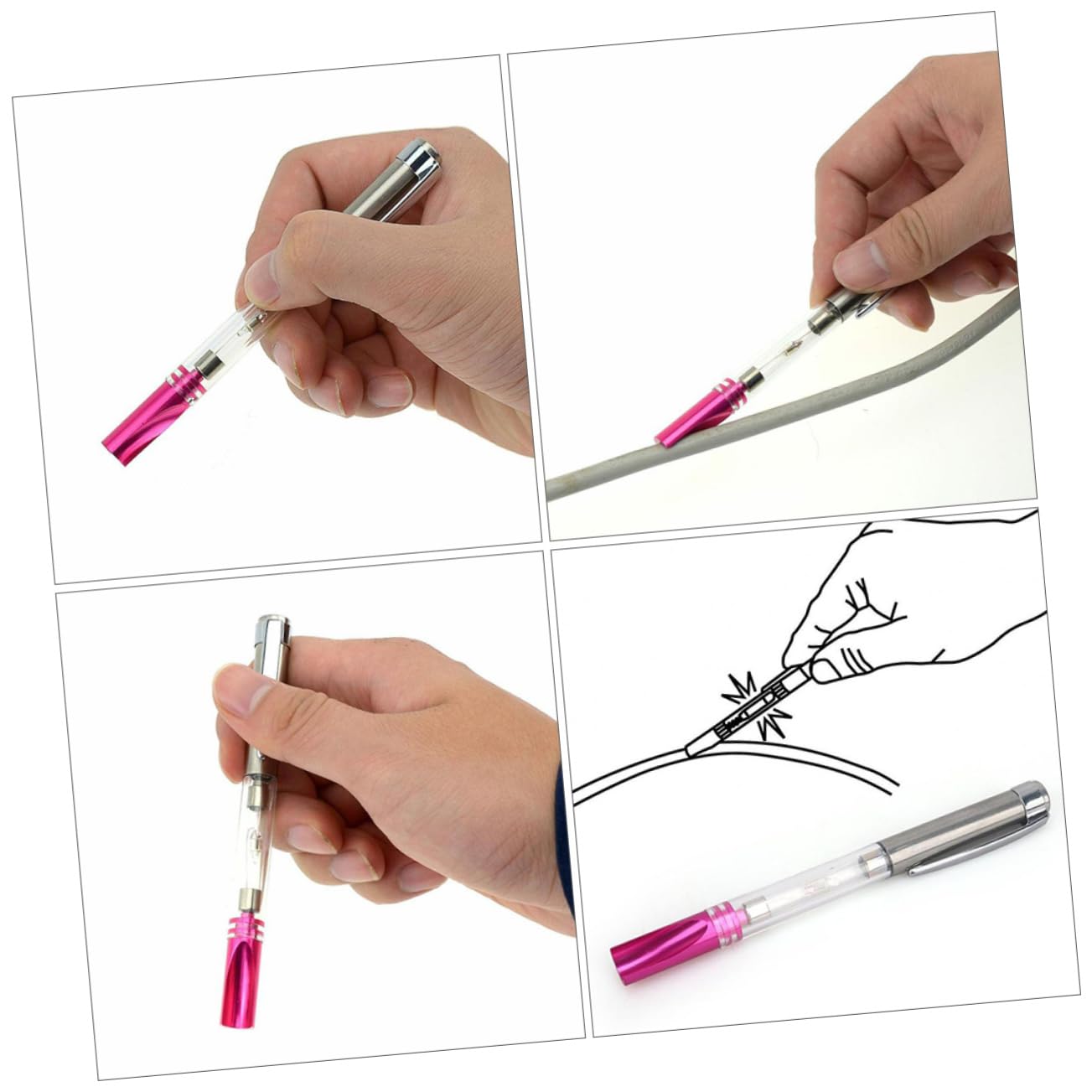 2pcs Ignition Spark Tester Pen Tool for Auto Diagnostics High-Voltage Coil and Spark Plug Checker Easy Use Ignition System Indicator for Vehicle Types