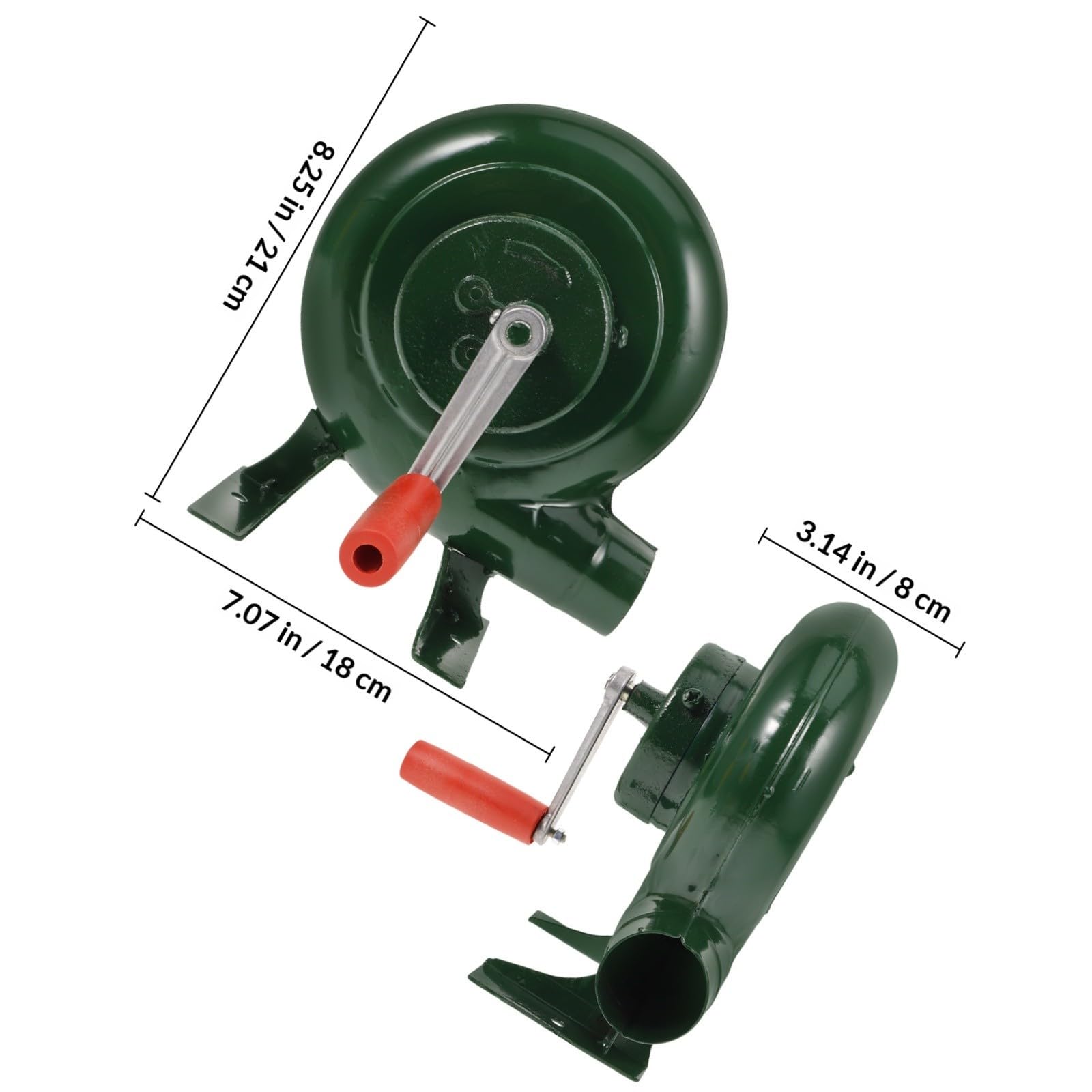 Ventilatore Manuale per Barbecue da Esterno, Ferro Verde Portatile