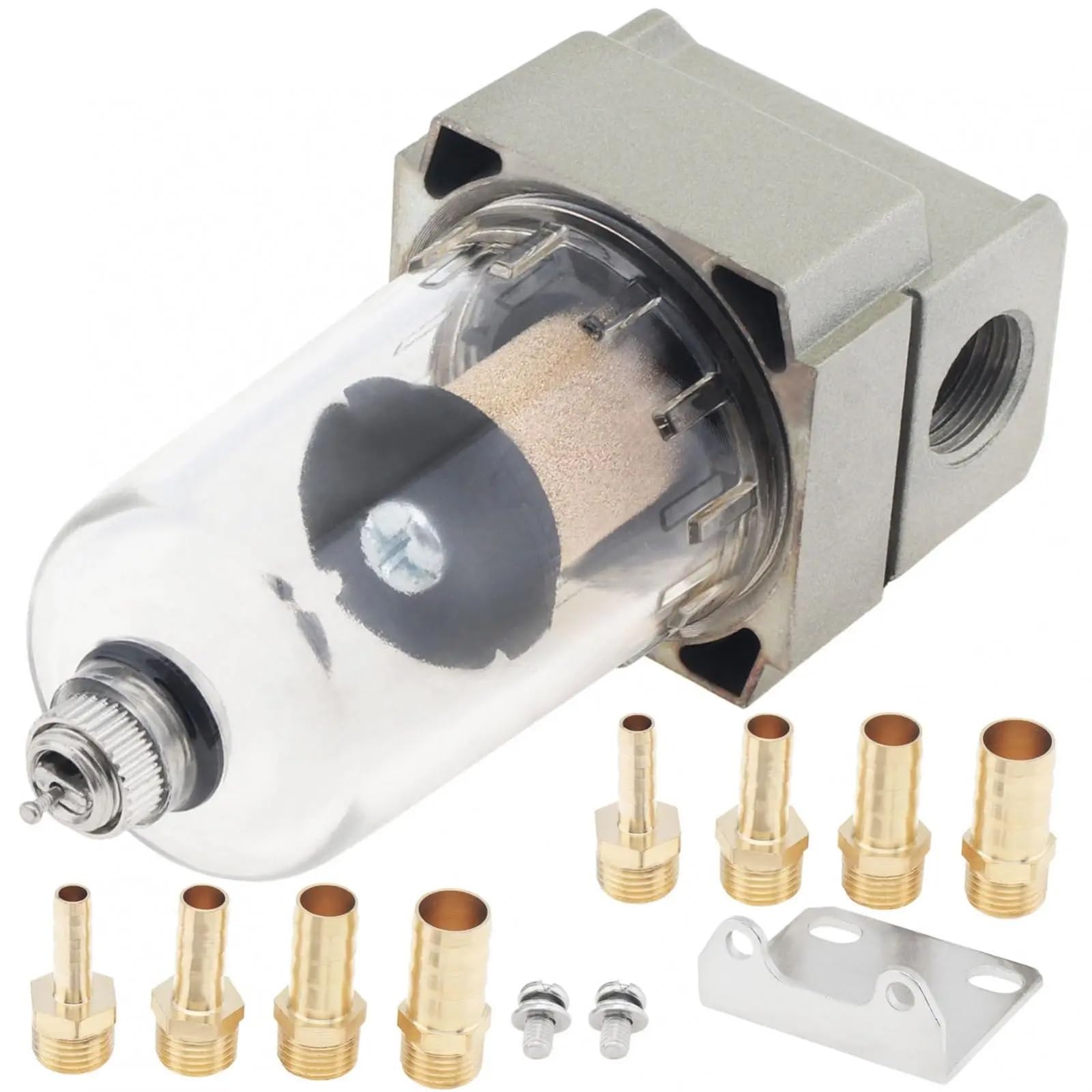Crank Case Oil Breather Separator Filtr pojemnika olej z 8 szt. Rurek łączących Uniwersalny zbiornik z przegrodami separatora silnika