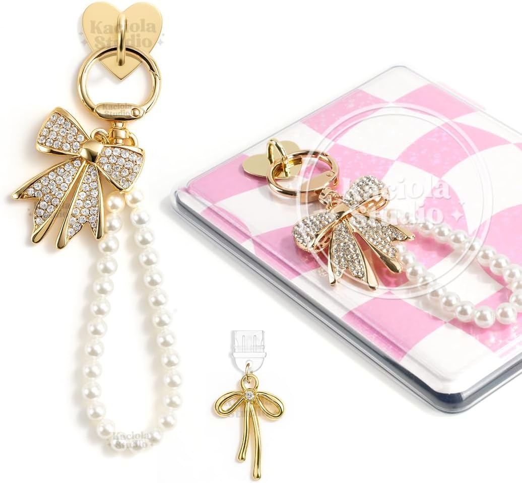 Kaciola Charm Chains for Kindle, Cute Phone Charm Chains Bracelets Accessories for Readers Booklovers Women Men, Charms Compatible for E-Reader/Phone/Paper White (D01-D05)
