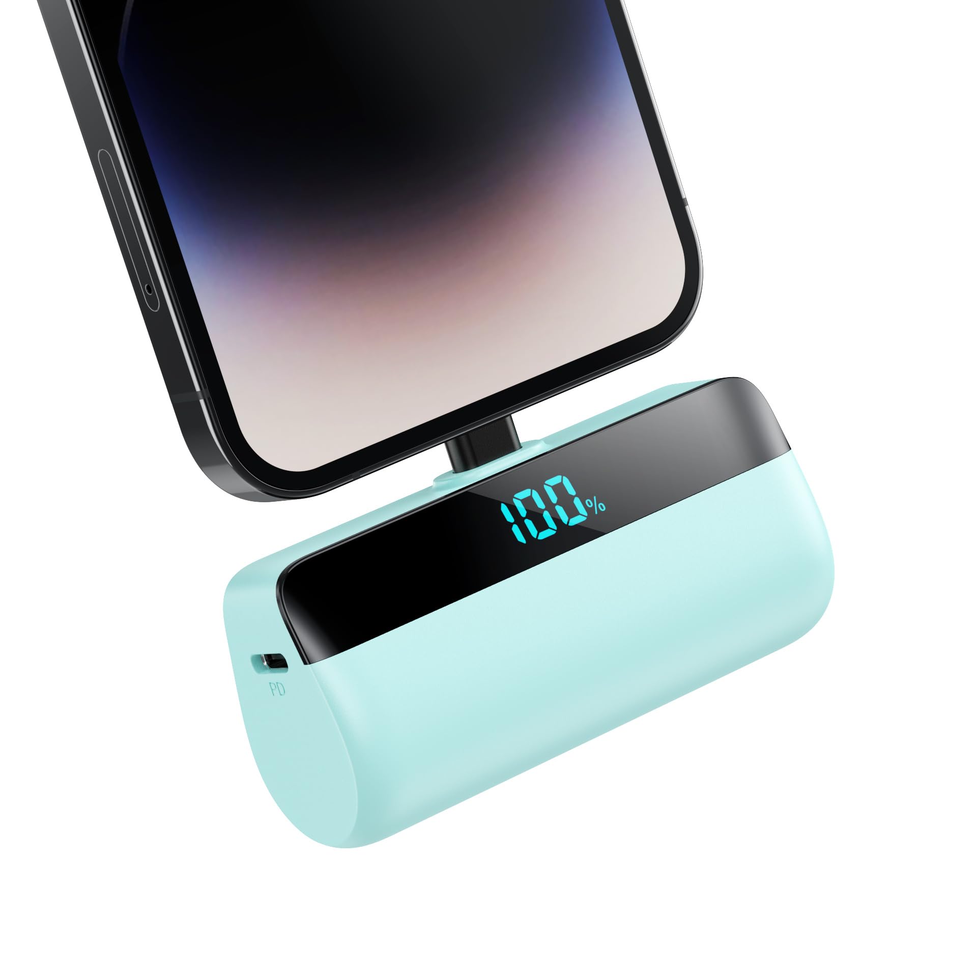 Mini Powerbank für iPhone 5000mAh, Upgrade 20W PD 3.0A Schnelles Aufladen Kompakt Power Bank mit LCD Display Akkupack Kompatibel mit iPhone 14/13/12/11/XS/XR/8/7/6 usw