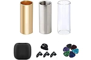 Set of 3 Electric Guitar Slide and 6 Guitar Picks
