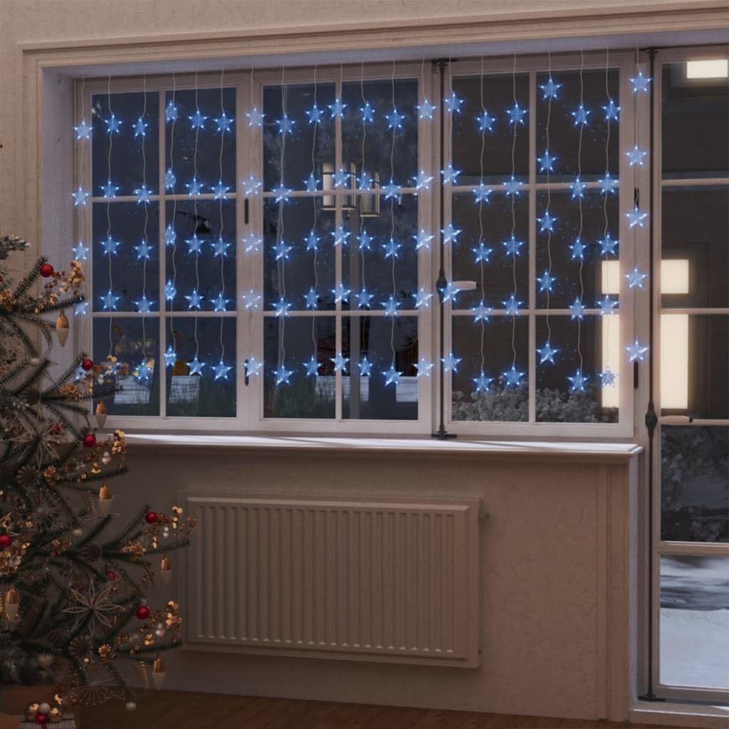 Guirnalda de luces LED con forma de estrella, 500 LED, color azul